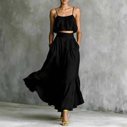 High-Waist Flared Skirt Set
