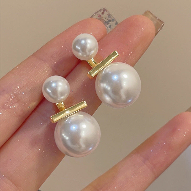 Pearl Silver Needle Earrings