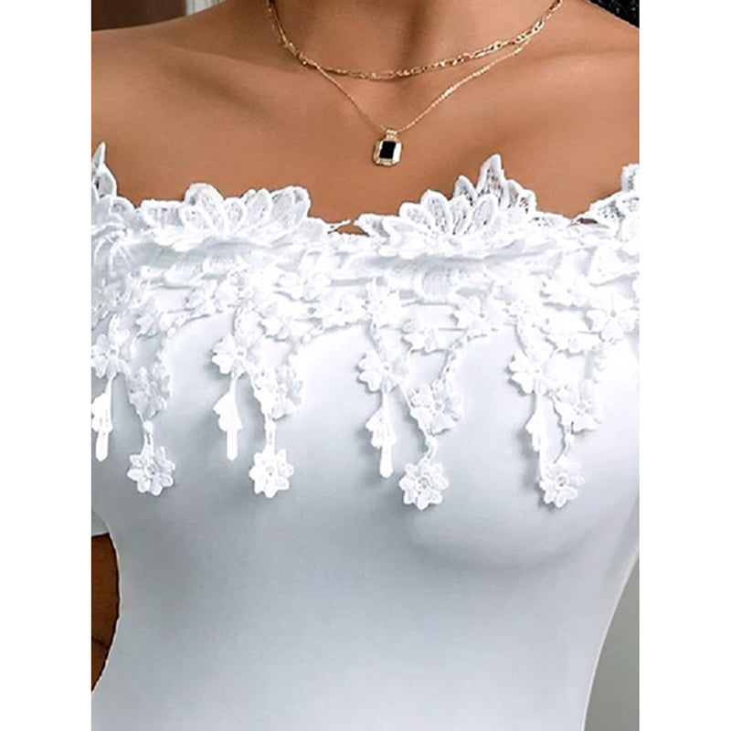 Women's Off Shoulder Short Sleeve Bodysuit