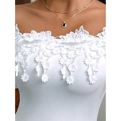 Women's Off Shoulder Short Sleeve Bodysuit