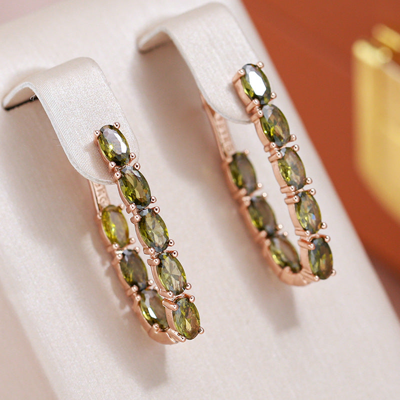 Double Layer Zircon Dangle Earrings