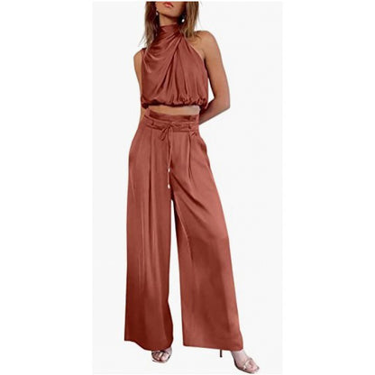 Sleeveless Midriff Top Set