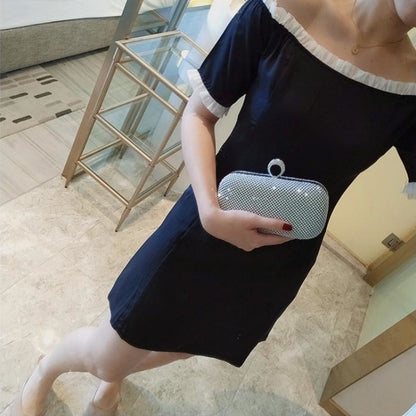 Diamond-Studded Evening Clutch Bag