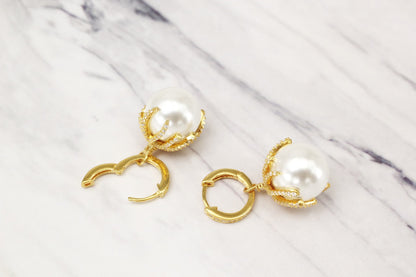 925 White Fritillaria Earrings