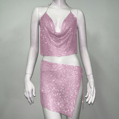 Halter Spaghetti Straps Skirt Outfit Women
